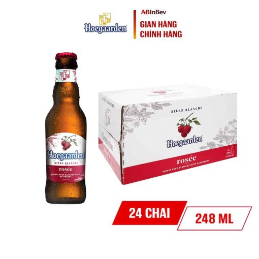 Bia Hoegaarden Rosée 3% - Thùng 24 Chai 248ml (Liên Doanh Bỉ)