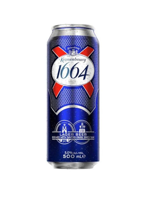Bia Kronenbourg 1664 Lager 5% – Thùng 24 Lon 500ml (Date: 31/10/25)