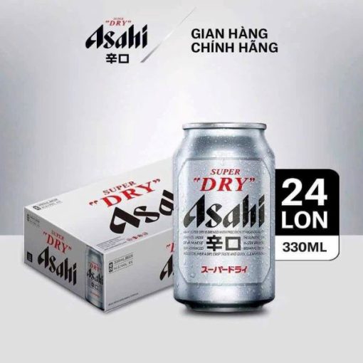 Bia Asahi Super Dry 5% -  Thùng 24 Lon 330ml (Date: 30/07/25)