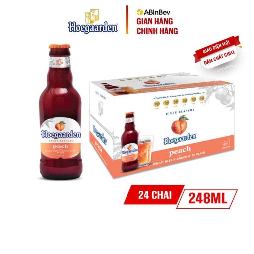 Bia Hoegaarden Peach 3% - Thùng 24 Chai 248ml (Liên Doanh Bỉ)