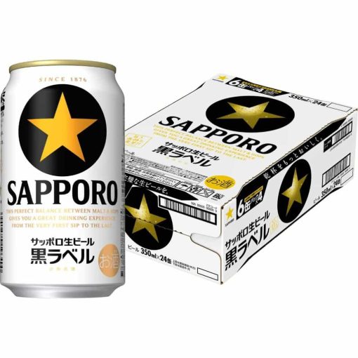 Bia Sapporo Black Label 5% - Thùng 24 Lon 350ml