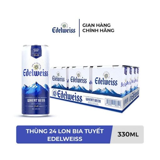 Bia Tuyết Edelweiss 4.9% - Thùng 24 Lon 330ml