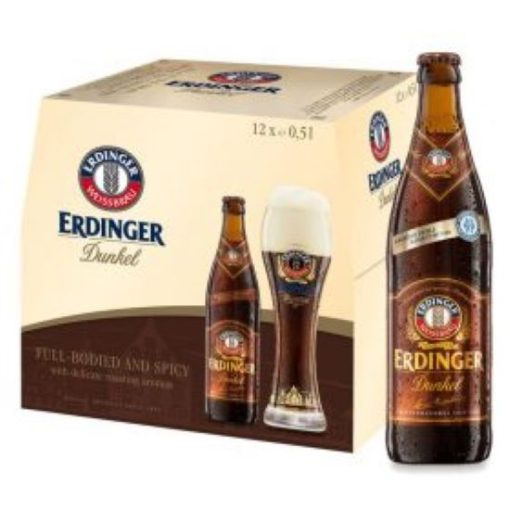 Bia Erdinger Weissbier Dunkel 5.3% – Thùng 12 Chai 500ml ( 23/07/2025 )