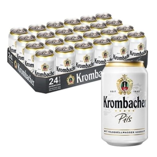 Bia Krombacher Pils 4.8% – Thùng 24 Lon 330ml