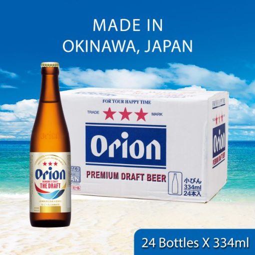 Bia Nhật Orion Draft 5% - Thùng 24 Chai 334ml (BBF: 07/25)
