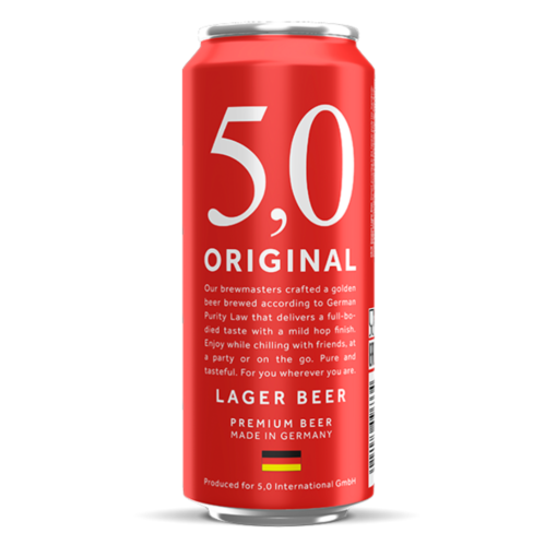 Bia 5,0 Original Lager Beer 5% – Thùng 24 Lon 500ml