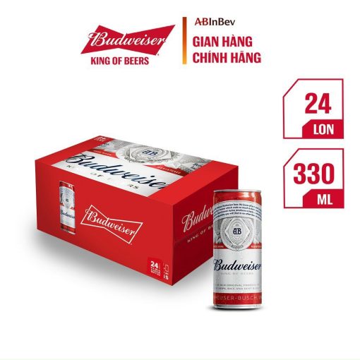 Bia Budweiser 5%  - Thùng 24 Lon 330ml