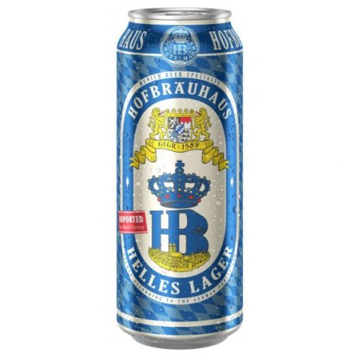 Bia HB Hofbrau Helles Lager 4.9% – Thùng 24 Lon 500ml