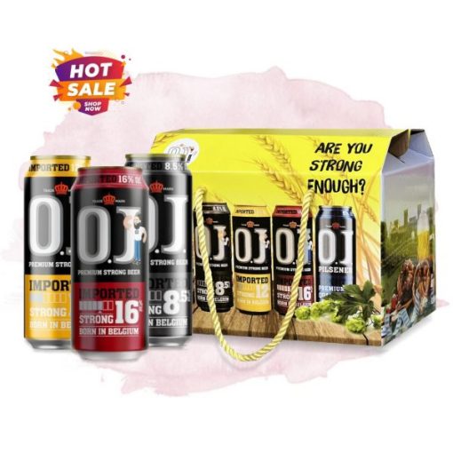 Xách Quà Bia Bỉ OJ - 12 Lon 500ml