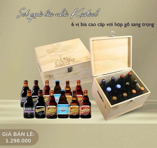Hộp Quà Gỗ Kasteel Bỉ - 12 Chai 330ml
