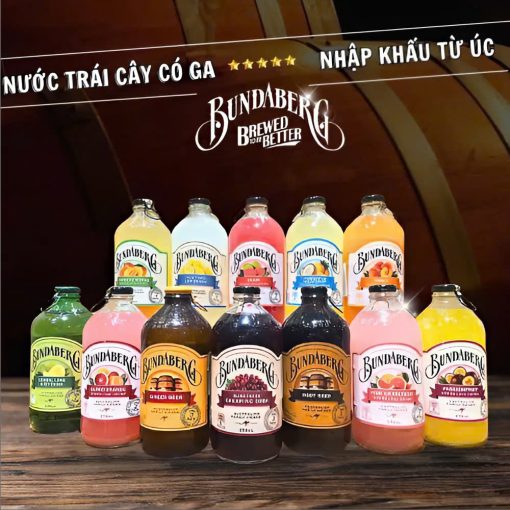 Nước Ép Có Gas Úc Bundaberg - Thùng 12 Chai 375ml (Nguyên Vị)
