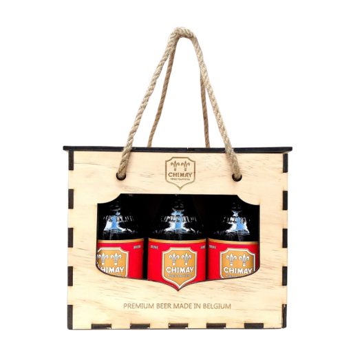 Hộp Quà Gỗ Chimay Đỏ Bỉ - 4 Chai 330ml