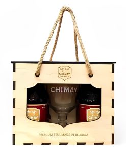 Hộp Quà Gỗ Chimay Đỏ Bỉ - 4 Chai 330ml + 1 Ly Cao Cấp