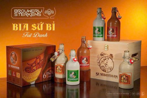 Hộp Quà Gỗ Bia Sứ St. Sebastiaan Mix - 6 Chai 500ml