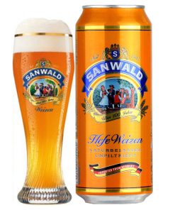 Bia Sanwald Hefeweizen 4.9% – Thùng 24 lon 500ml