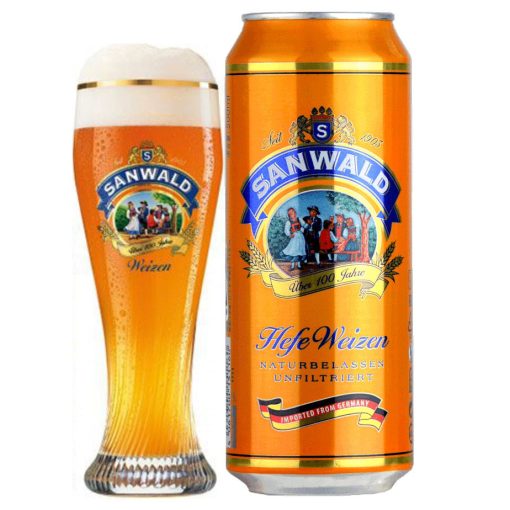 Bia Sanwald Hefeweizen 4.9% – Thùng 24 lon 500ml