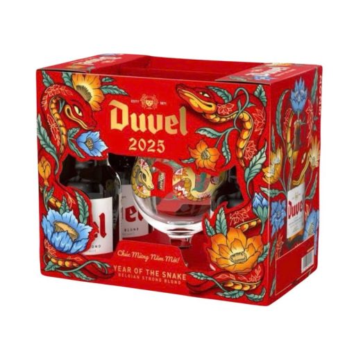 Hộp Quà Bia Bỉ Duvel - 4 Chai 330ml +1 Ly