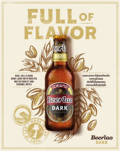 Bia Beerlao Dark Premium 5% – Thùng 24 Chai 330ml (Bia Đen)