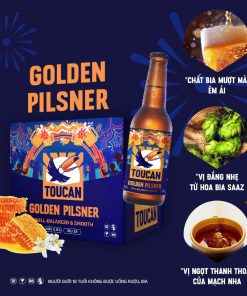 Alternative view of Bia Toucan Golden Pilsner 5% - Thùng 12 Chai 330ml
