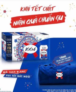 Bia Kronenbourg 1664 Blanc 5% – Thùng 24 Lon 330ml (Tặng Kèm Túi)