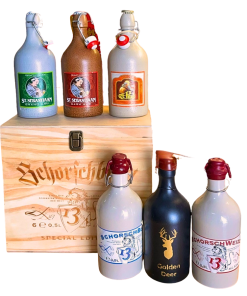 Hộp Quà Gỗ Bia Sứ Mix  - 6 Chai 500ml