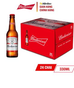 Bia Budweiser 5% OW – Thùng 24 Chai 330ml