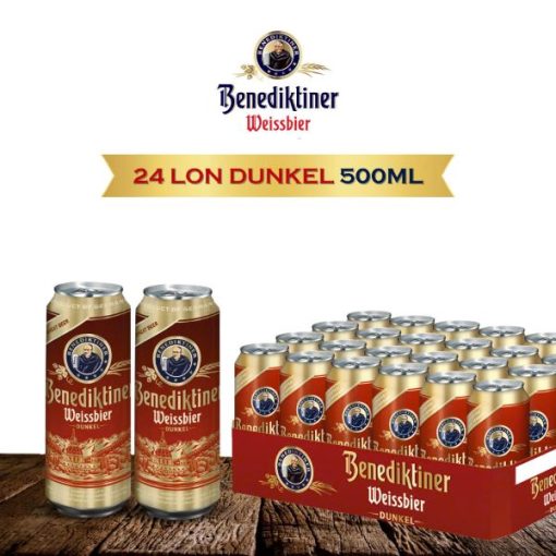 Bia Benediktiner Weissbier Dunker 5.4% – Thùng 24 Lon 500ml