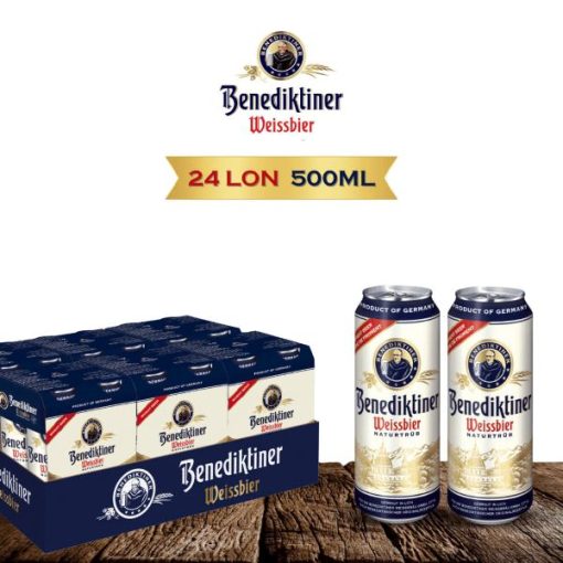 Bia Benediktiner Weissbier 5.4% – Thùng 24 Lon 500ml