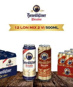 Set Bia Đức Benediktiner Mix 2 vị - 12 Lon 500ml