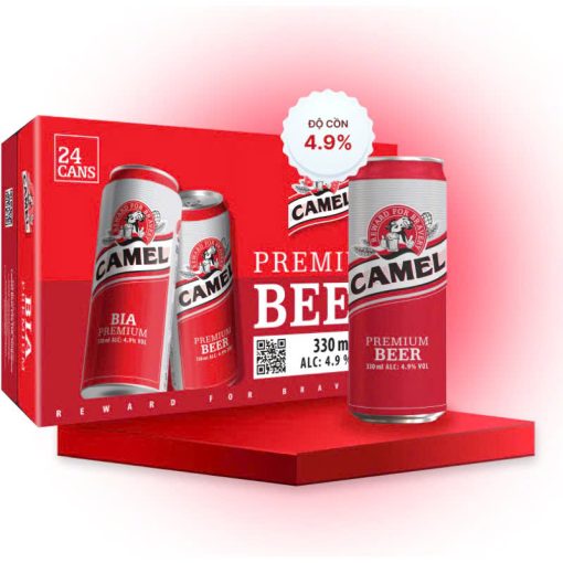 Bia Camel Premium 4.9% - Thùng 24 Lon 330ml
