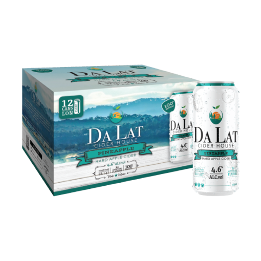 Bia Dalat Cider Pineapple 4.6% – Thùng 12 Lon 330ml