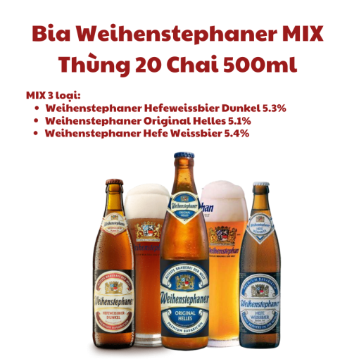 Bia Weihenstephaner MIX – Thùng 20 Chai 500ml