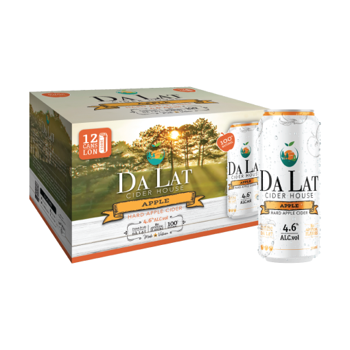 Bia Dalat Cider Apple 4.6% – Thùng 12 Lon 330ml