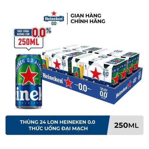 Bia Heineken Không Cồn 0.0% – Thùng 24 Lon 250ml
