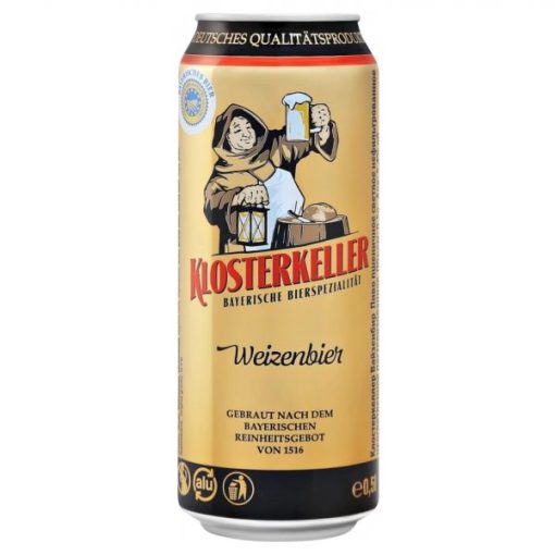 Bia Đức Klosterkeller Weizenbier 5% – Thùng 24 lon 500ml