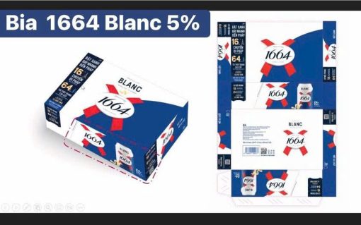 Bia Kronenbourg 1664 Blanc 5% – Thùng 24 Lon 330ml (Trúng Thưởng)