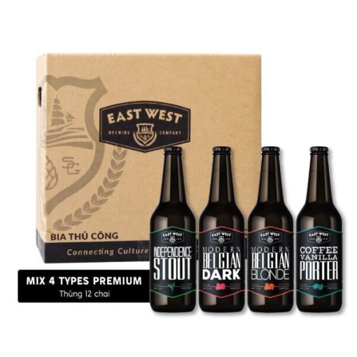 Bia East West Mix 4 Types Premium – Thùng 12 Chai 500ml