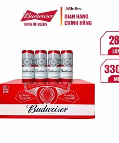 Bia Budweiser Sleek 5%  - Thùng 28 Lon 330ml (Date: 14/09/2025)