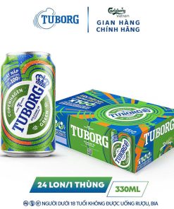 Bia Tuborg Green 4.6% UTC – Thùng 24 Lon 330ml (Trúng Thưởng)