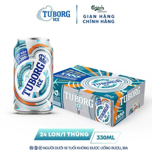 Bia Tuborg Ice 4.6% UTC – Thùng 24 Lon 330ml (Trúng Thưởng)