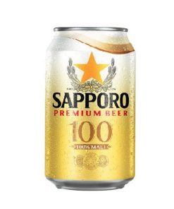 Bia Sapporo 100% Malt 5%  – Thùng 24 Lon 330ml