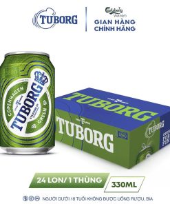 Bia Tuborg Green 4.6% – Thùng 24 Lon 330ml (Date: 02/2026)