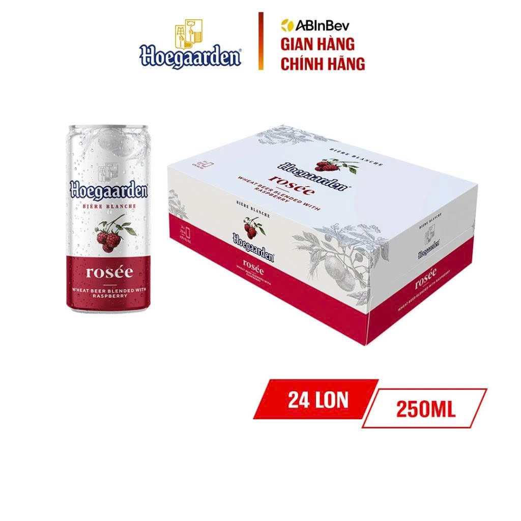 Bia Hoegaarden Rosée 3% - Thùng 24 Lon 250ml
