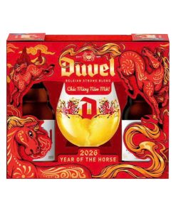 Hộp Quà Bia Bỉ Duvel Blond 8.5% - 4 Chai 330ml +1 Ly