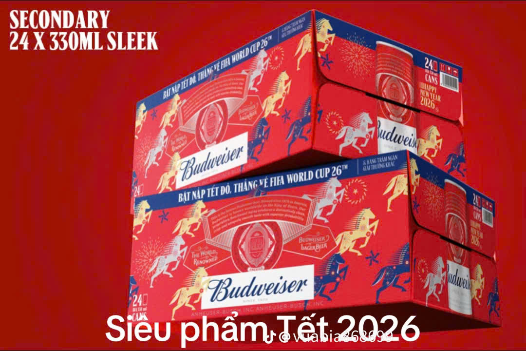 Bia Budweiser UTC 5% Tết 2026 - Thùng 24 Lon 330ml