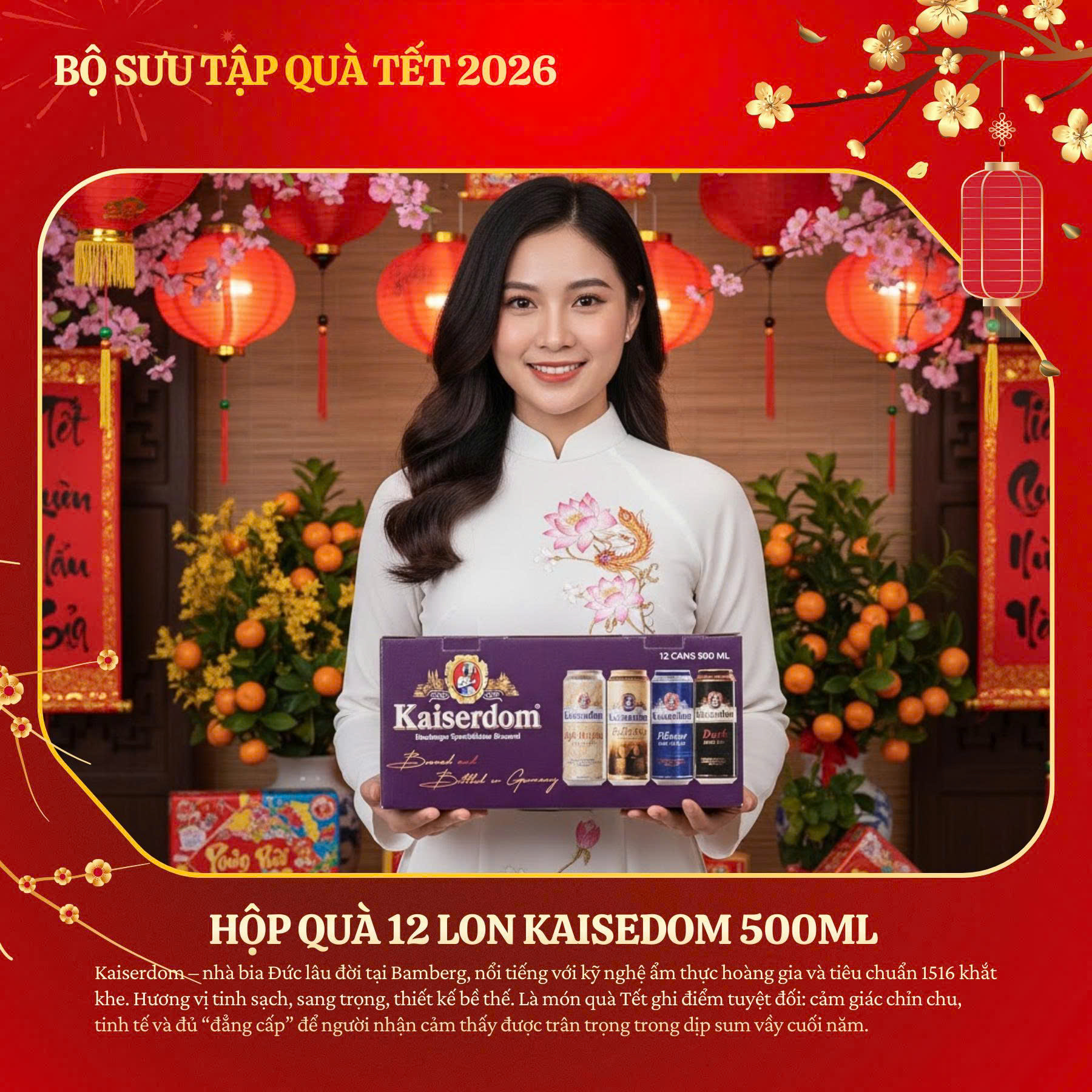 Hộp Quà Bia Đức Kaiserdom - 12 Lon 500ml