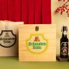 Hộp Quà Gỗ Bia Đức Schwaben Bräu Das Schwarze 4.9% – 12 Chai 500ml