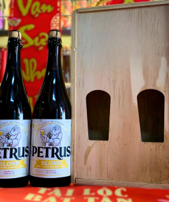 Hộp Quà Gỗ Bia Bỉ Petrus Blond 6.5% – 2 Chai 750ml
