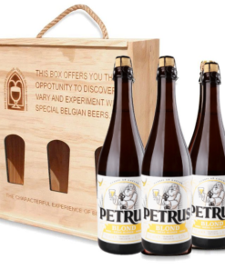 Hộp Quà Gỗ Bia Bỉ Petrus Blond 6.5% – 3 Chai 750ml