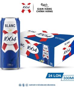 Bia Kronenbourg 1664 Blanc Sleek 5% – Thùng 24 Lon 330ml